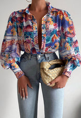 Blusa con mangas globo estampadas Whisk Me Away